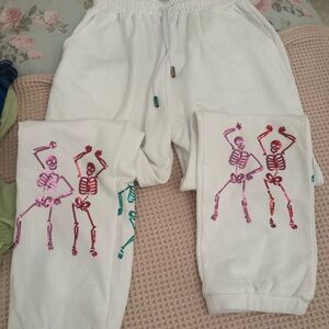 Queen of Sparkle Skeleton Sweatpants…Size Small like New.
